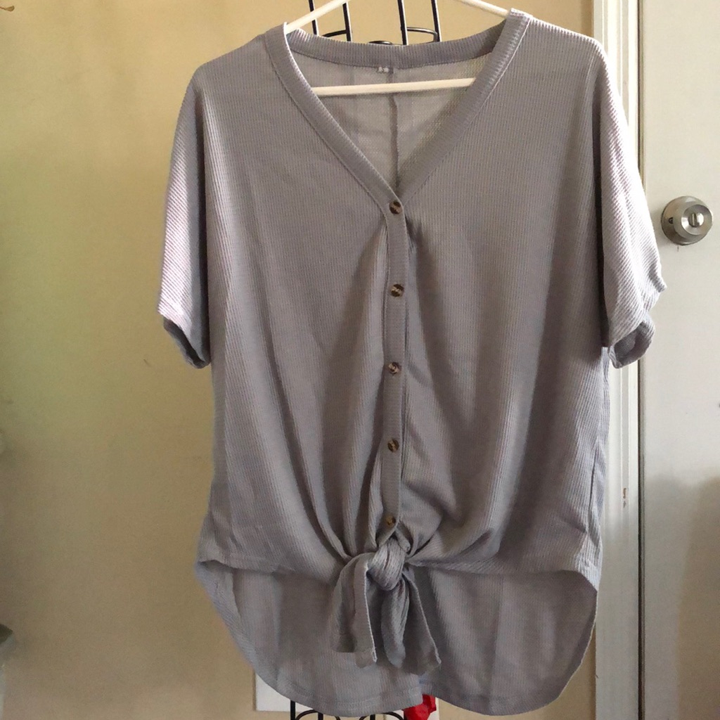 Brand New Blouse No Brand 100 Polyester In Gray